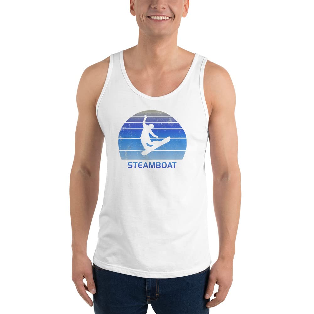 Vintage Steamboat Colorado Snowboarding Fan Unisex Tank Top - Perfect for Ski Resorts, Winter Sports & Casual Wear