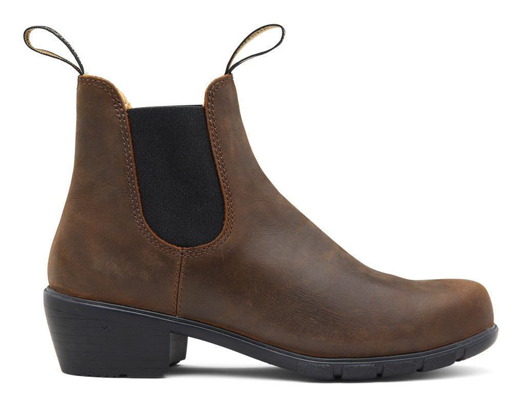 Blundstone 1673 Women's Chelsea Boots - Comfortable & Stylish Ankle Boots for Women - Antique Brown Leather - Perfect for Work, Casual Wear & Outdoor Activities