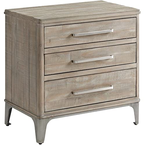 Riverside Furniture Intrigue Wood 3-Drawer Nightstand in Hazelwood Brown - Bedside Table for Bedroom, Living Room, or Guest Room Storage