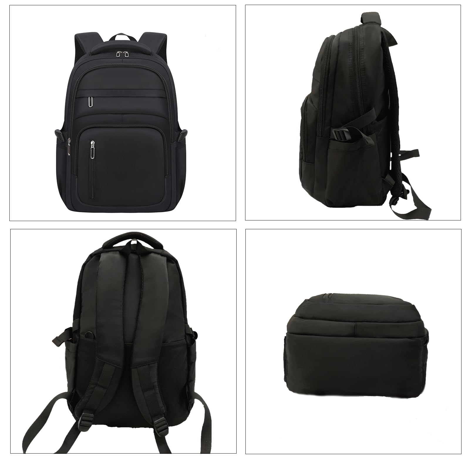 Stylish Lightweight Laptop Backpack for School & Travel - Black