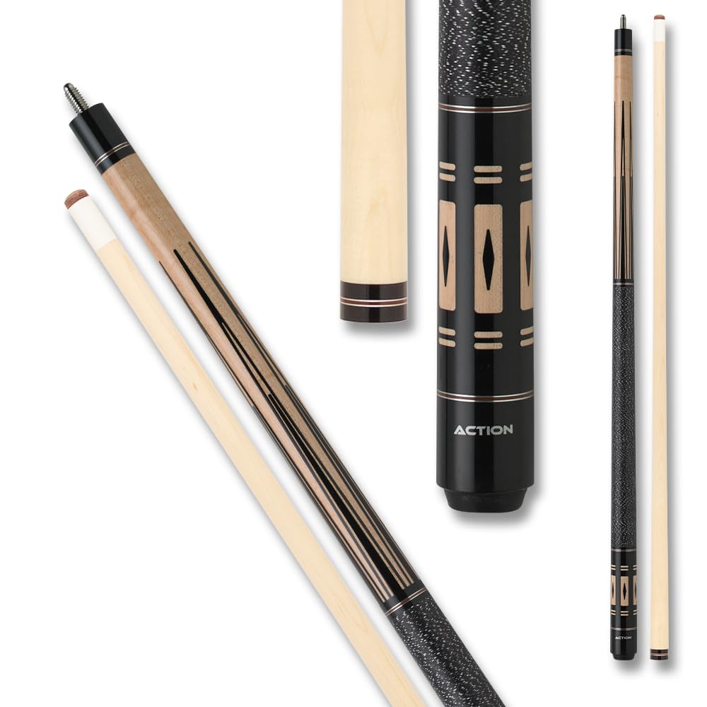 Premium Maple Wood Billiards Pool Cue Stick with Black Accents - Professional Tournament & Home Game Pool Accessory for Bars, Game Rooms & Recreational Play