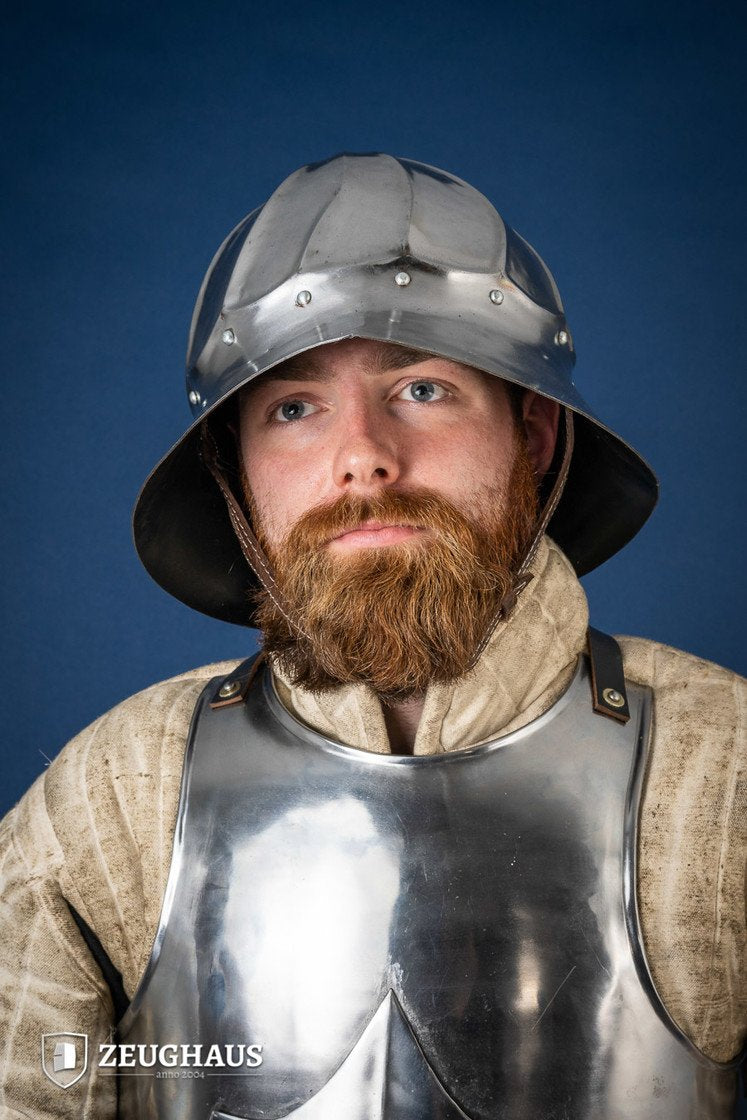 Medieval Burgundian Kettle Helmet 1.6mm Polished Steel - Perfect for LARP, Renaissance Fairs & Historical Reenactments