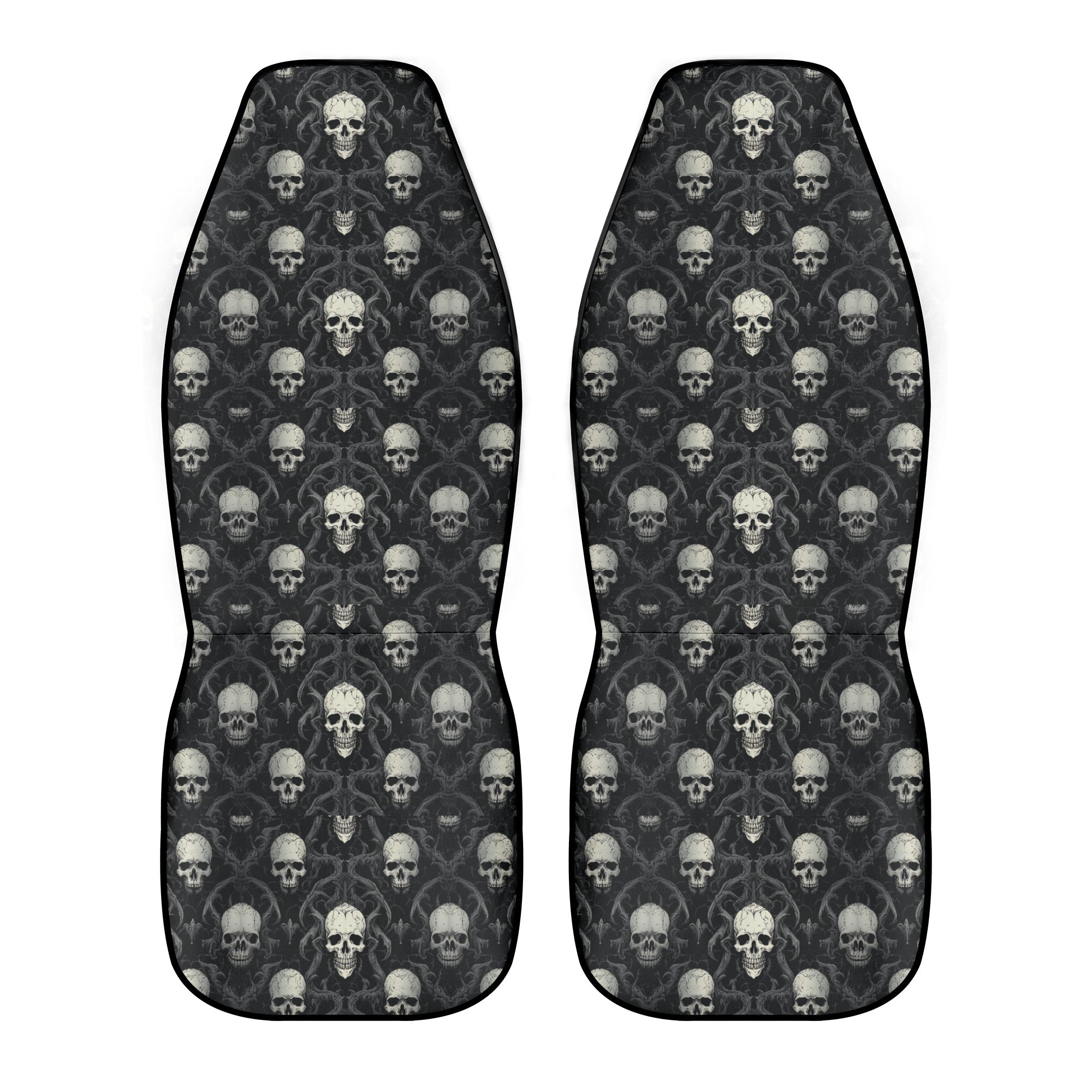 Gothic Skull Car Seat Covers - Premium Front Seat Protectors for Cars, Trucks & SUVs - Perfect for Halloween, Gothic Style & Alternative Lifestyle Enthusiasts