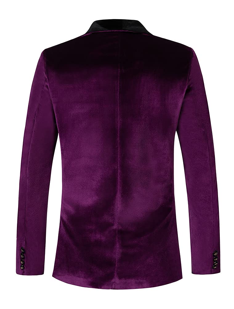 Men's Velvet Blazer Slim Fit One Button for Wedding & Party