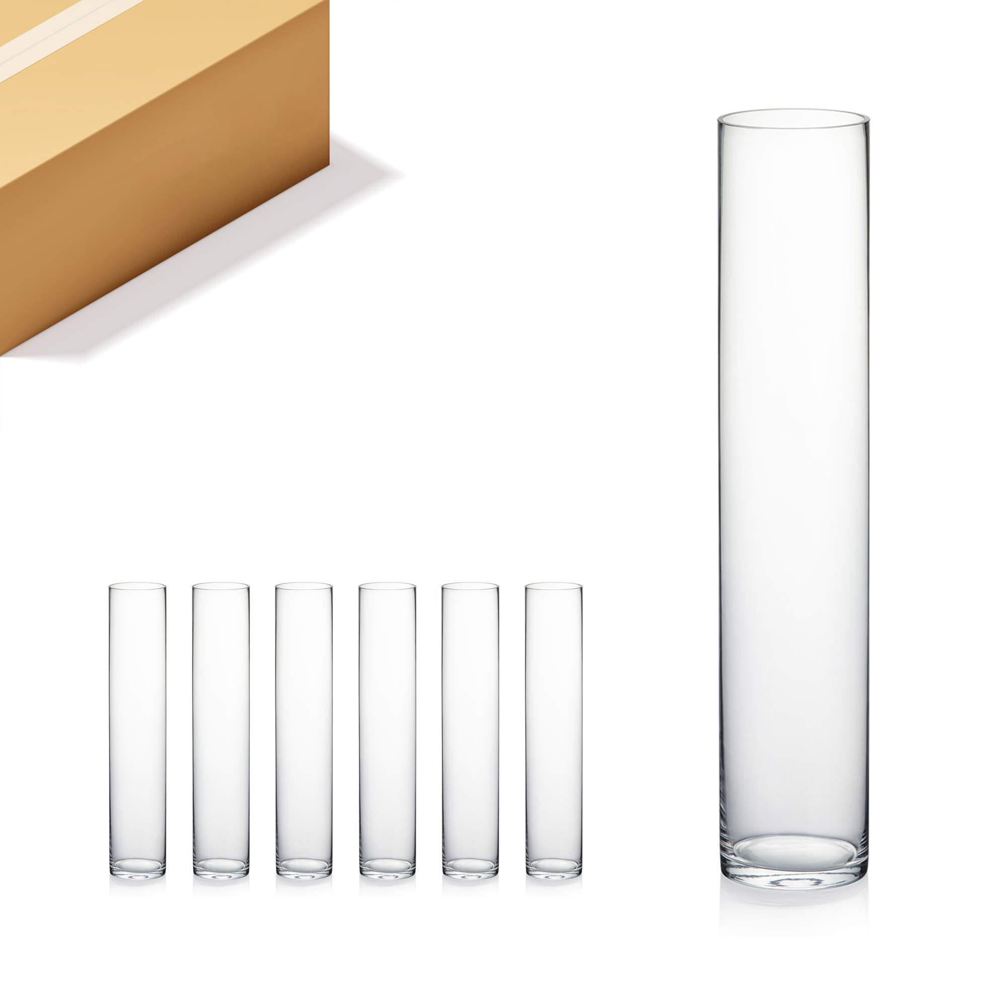 Premium Clear Glass Cylinder Vases - 4