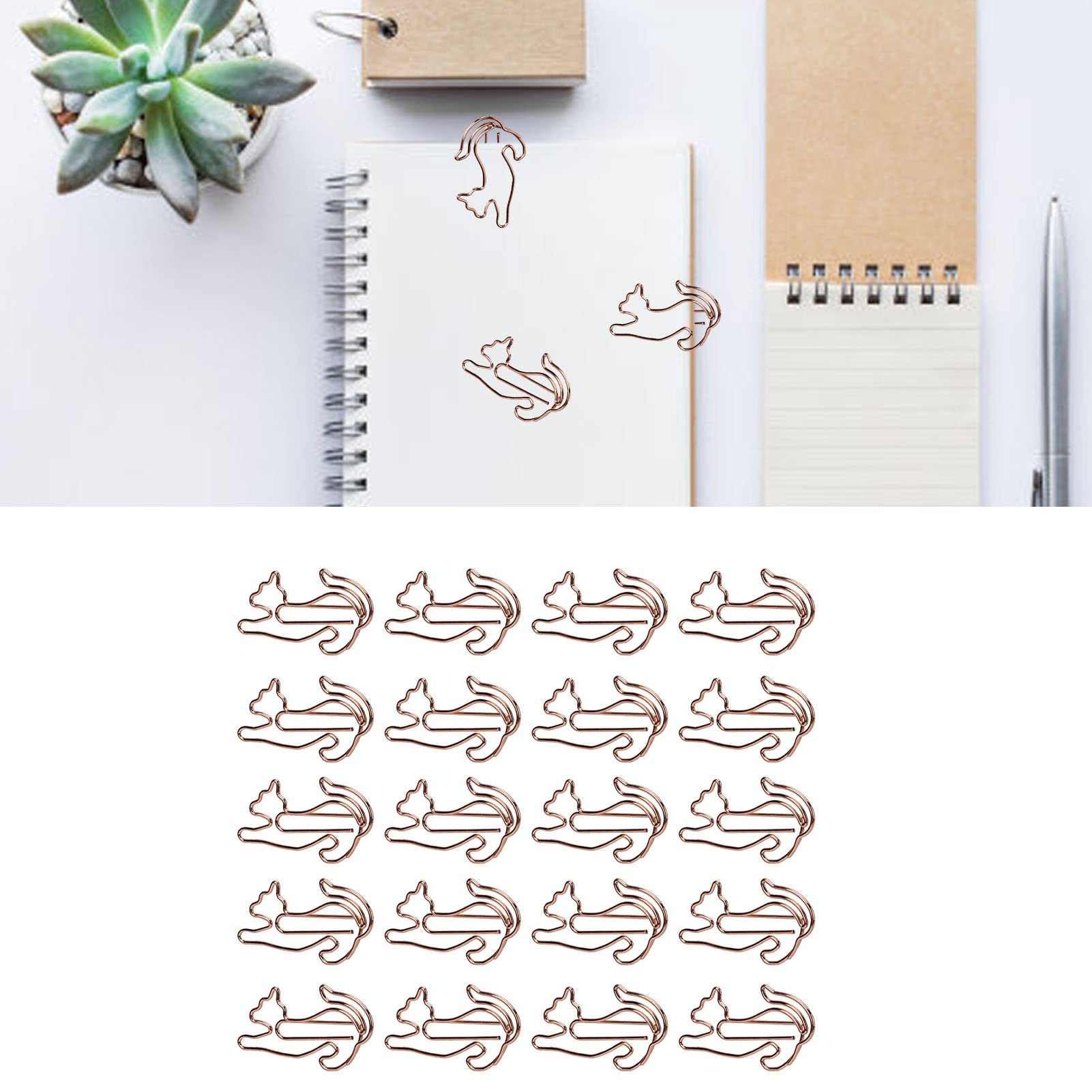 Cute Cat Shaped Paper Clips - Rustproof Durable Metal Office Supplies for Memos, Notes & Documents | Perfect for School, Office & Home Organization