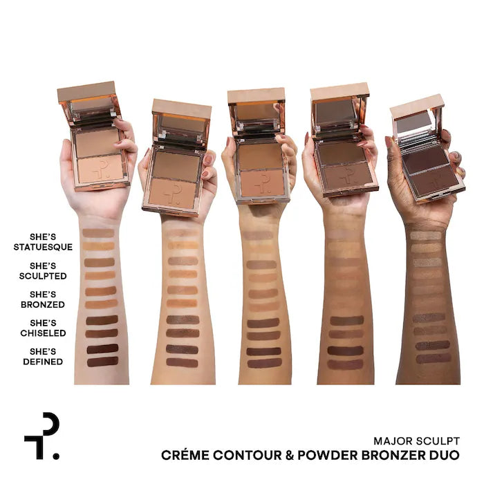 Patrick TA Duo Major Sculpt Crème Contour & Powder Bronzer - Cream to Powder Contouring Makeup for Defined Cheekbones & Sun-Kissed Glow | Perfect for Everyday Wear & Special Occasions