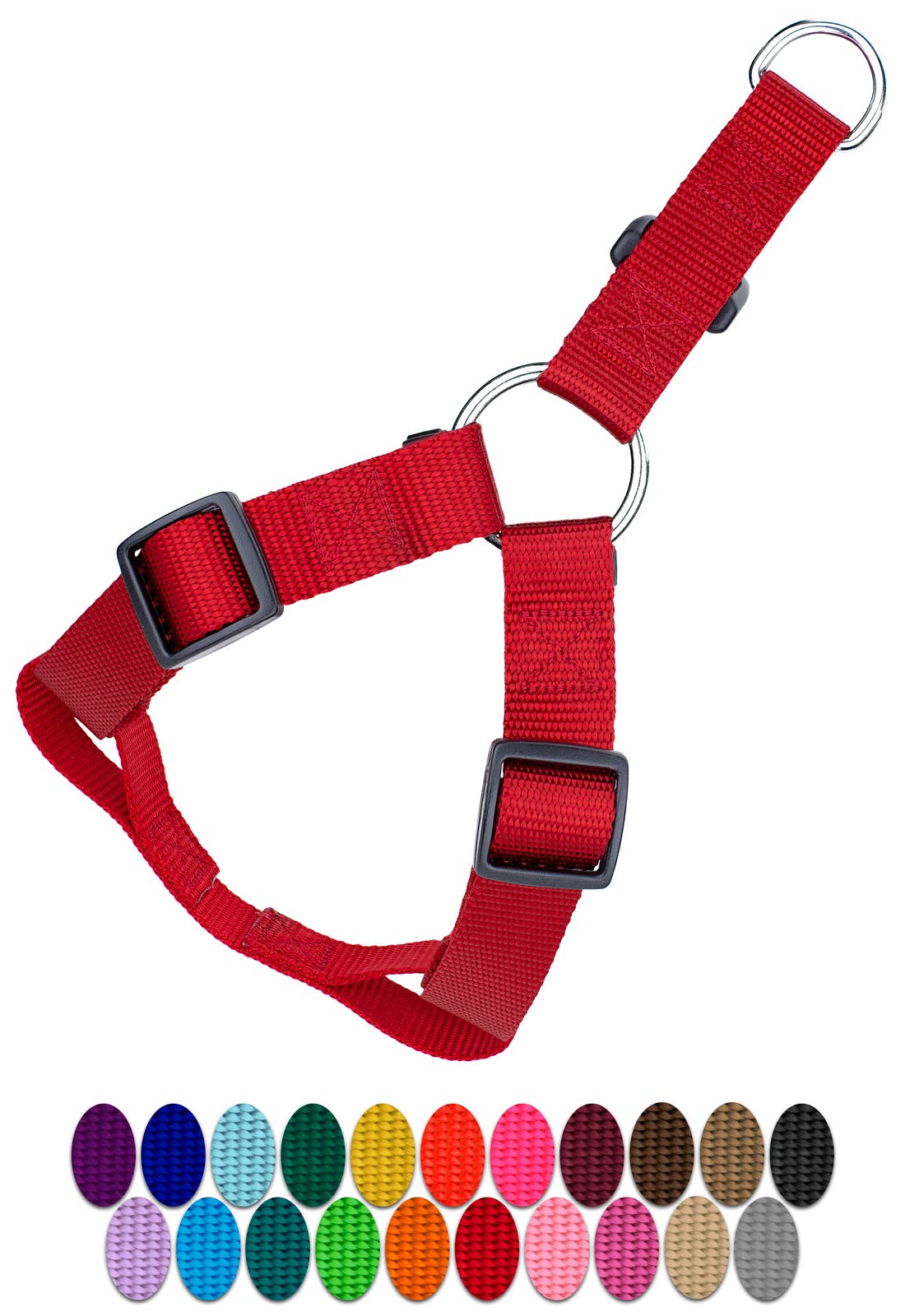 Country Brook Petz Adjustable Nylon Step-in Dog Harness - 20+ Vibrant Colors, Small (3/4