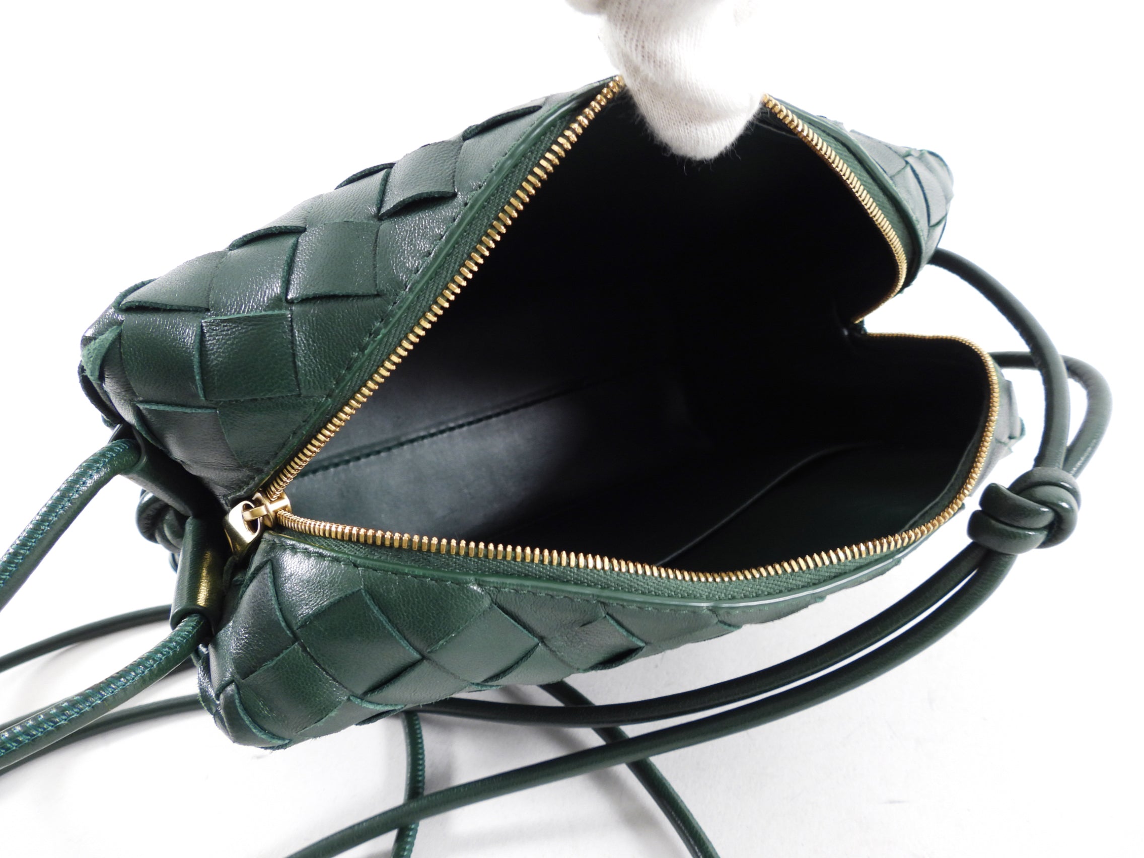 Bottega Veneta Green Intrecciato Leather Crossbody Bag for Women | Luxury Designer Handbag | Perfect for Everyday Use, Travel & Date Night