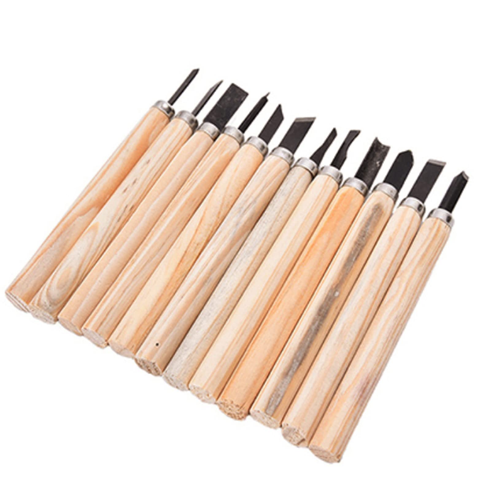 12-Piece Professional Wood Carving Chisel Set - AISINILALAO Woodworking Gouge Tools with Ergonomic Wooden Handles for Whittling, Sculpting & DIY Crafts