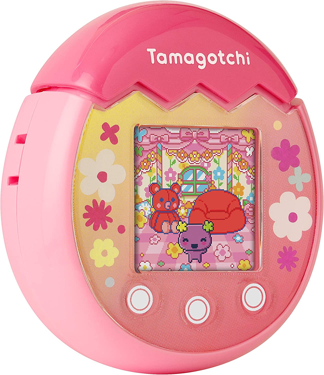 Tamagotchi Pix Virtual Pet - Floral Pink Edition | Interactive Digital Pet for Kids & Adults | Perfect for Gifts, Collectors & Nostalgic Gamers