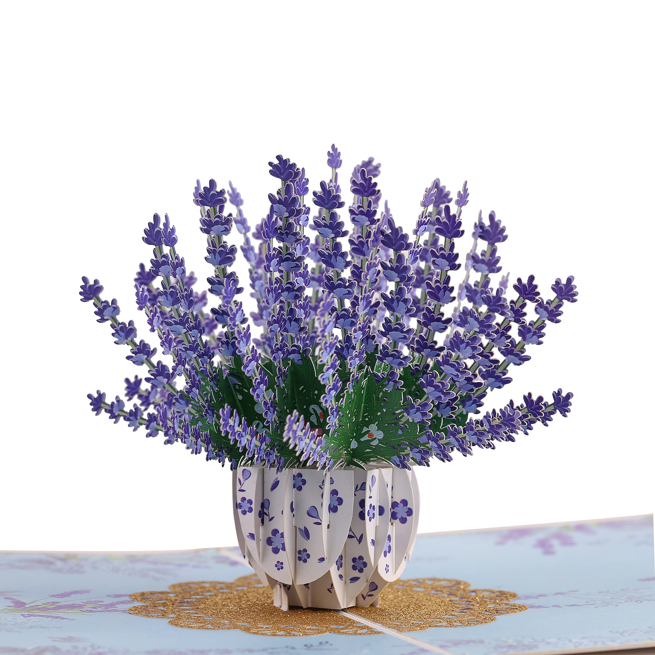 TRUANCE 3D Pop Up Greeting Card - Lavender Bouquet Flowers for Mother's Day, Father's Day, Anniversary, Birthday, Valentine's & Thank You - Perfect for All Special Occasions & Romantic Gifts