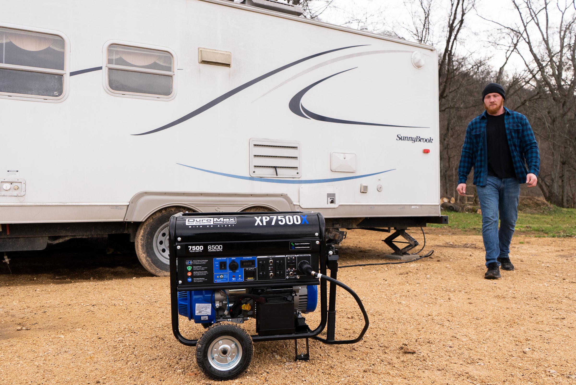 7,500 Watt Portable Gasoline Generator with CO Alert - Reliable Backup Power for Home, Camping & Outdoor Emergencies