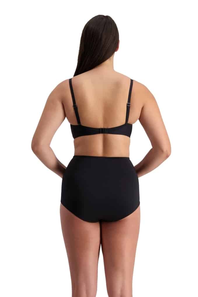 Contours High Waist Gathered Bikini Panty for Women - Sexy Black Underwear | Perfect for Beach, Pool & Summer Vacations