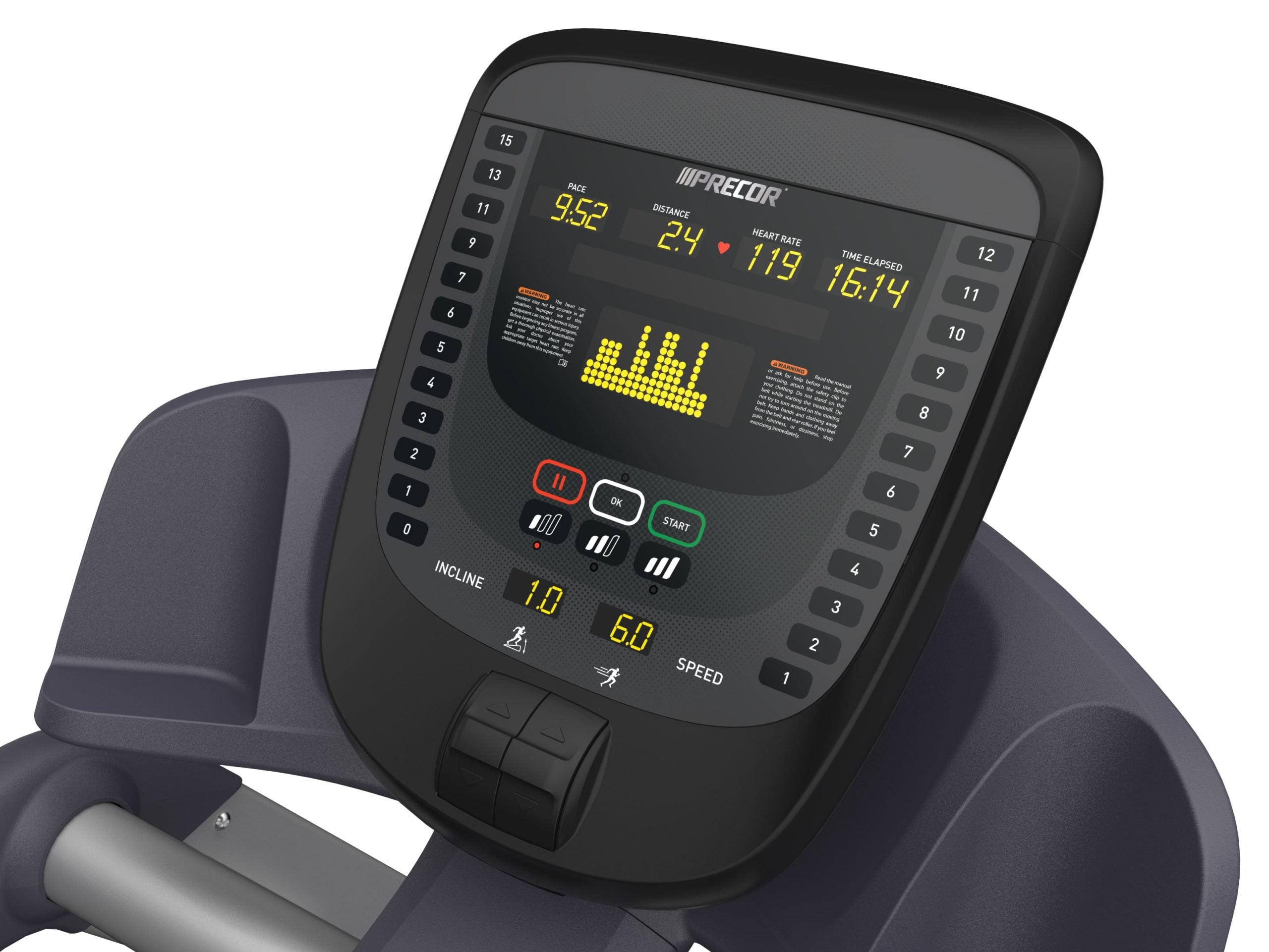 Precor TRM731 Commercial Treadmill for Home & Gym - High-Intensity Interval Training (HIIT) Cardio Equipment for Running & Walking Workouts