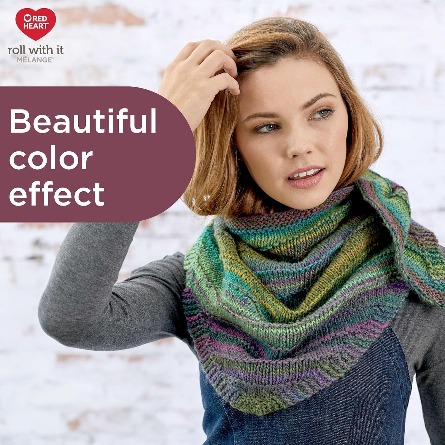 Red Heart Roll with It Melange Autograph Yarn - Soft & Durable Knitting & Crochet Yarn for Sweaters, Scarves & Blankets - Perfect for DIY Crafts & Home Decor Projects