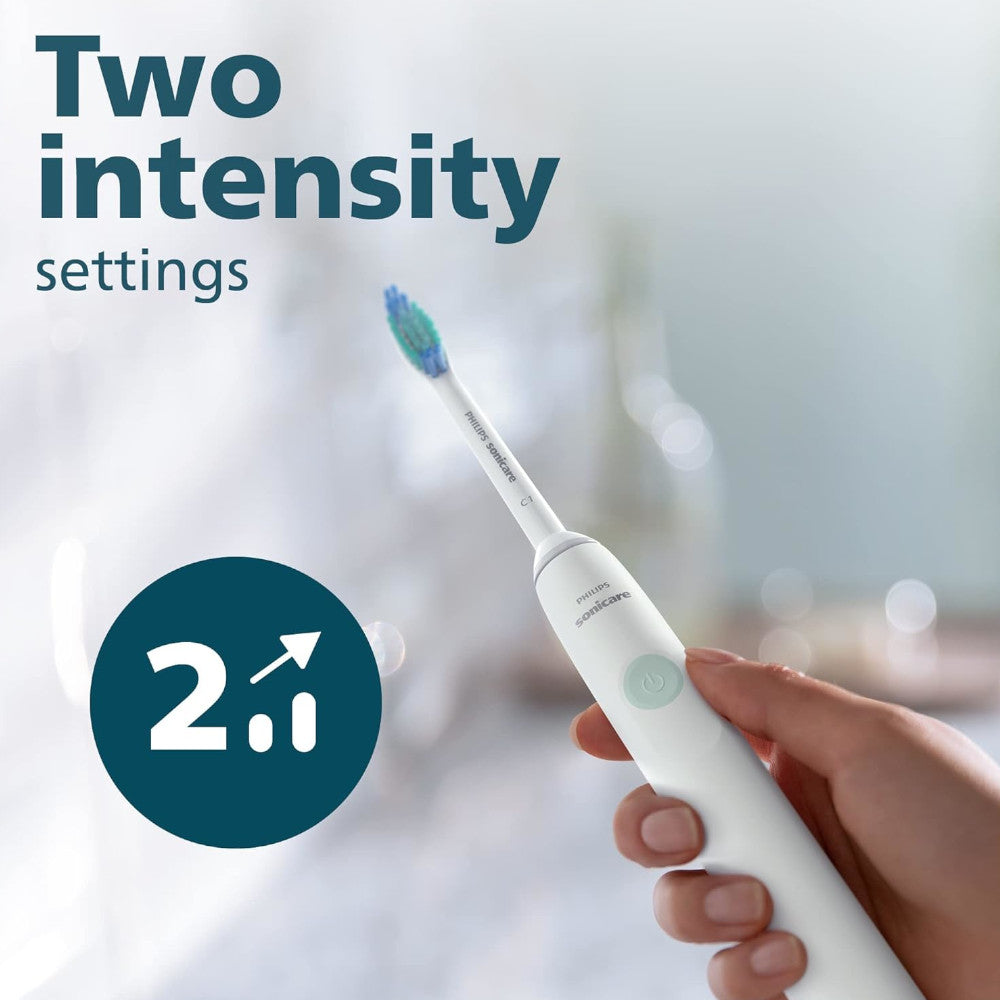 Philips Sonicare 2100 Series HX3661/04 Sonic Electric Toothbrush - Rechargeable with 2 Brush Heads for Deep Cleaning & Whitening - Perfect for Travel & Daily Oral Care