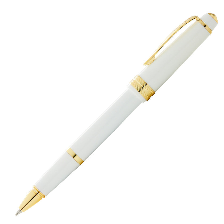 Cross Bailey Light Rollerball Pen - White & Gold Luxury Writing Instrument for Office, School & Gift Giving