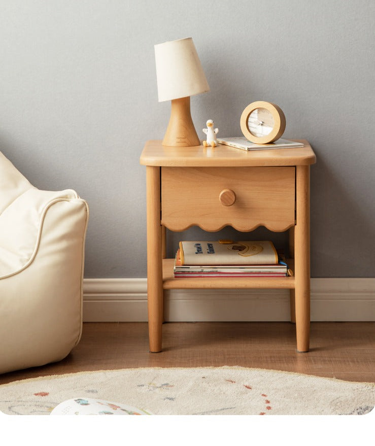 Solid Wood Nightstand - Beech or Oak Bedside Table for Bedroom, Modern & Rustic Home Decor, Durable & Stylish Furniture for Small Spaces
