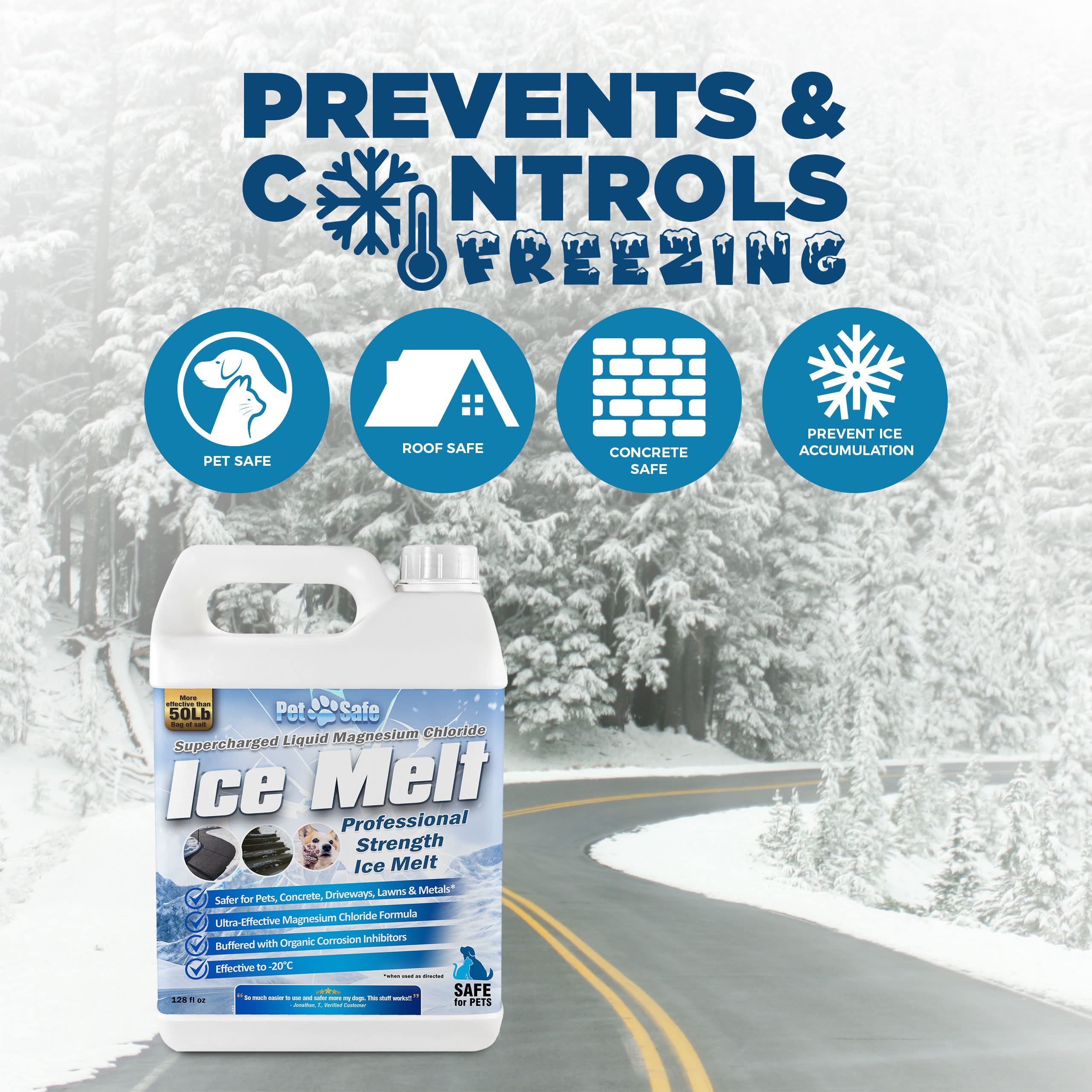 Pet Safe Ice Melt - Magnesium Chloride Driveway & Sidewalk Deicer - Fast-Acting, Non-Toxic Ice Dam Remover for Pets & Concrete (4-Pack) - Ideal for Winter Walkways, Stairs & Garage Entries