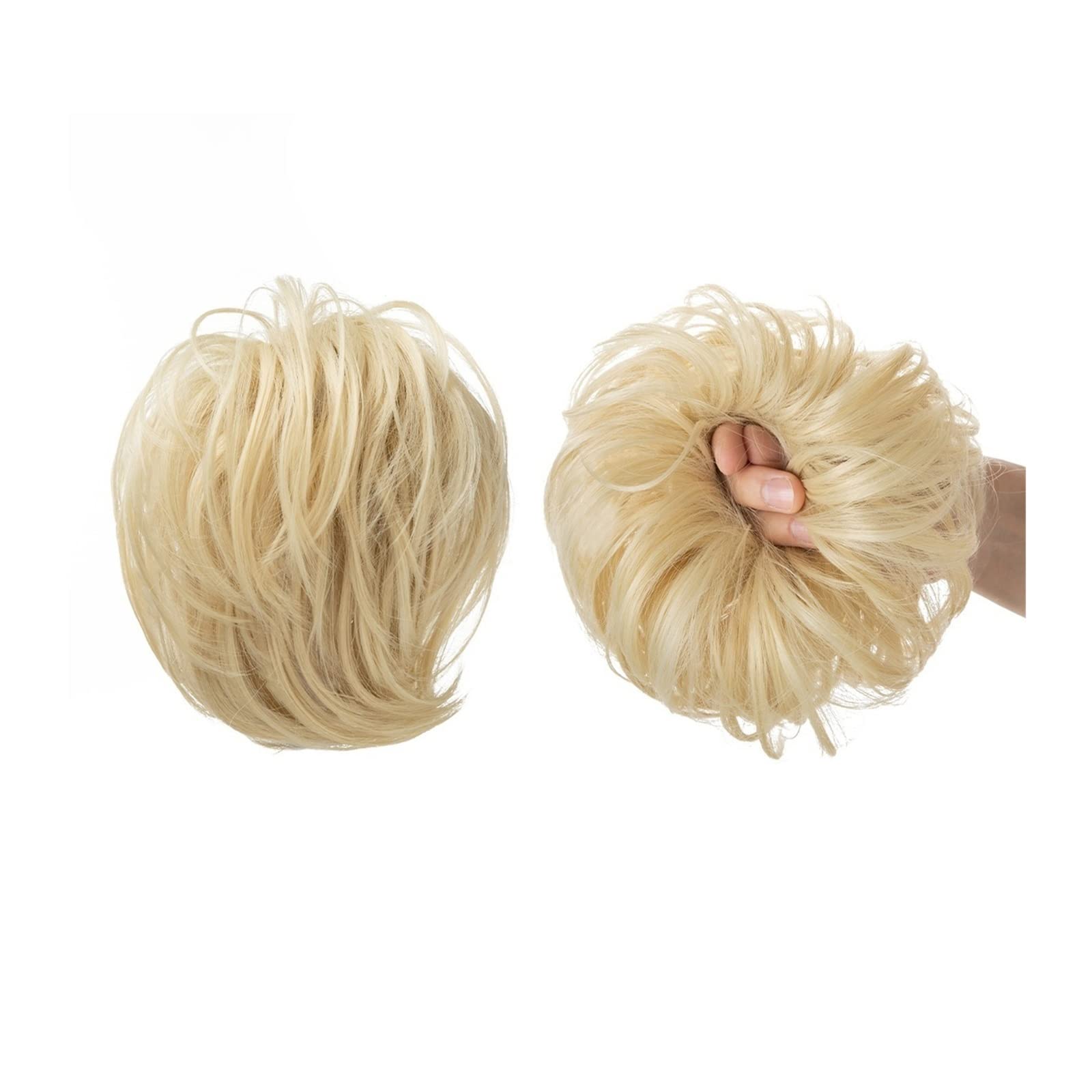 Messy Bun Hair Piece - Synthetic Updo Bun Extension with Elastic Band for Women | Ponytail Hairpieces | Beach Blonde | Perfect for Parties, Weddings & Everyday Styling