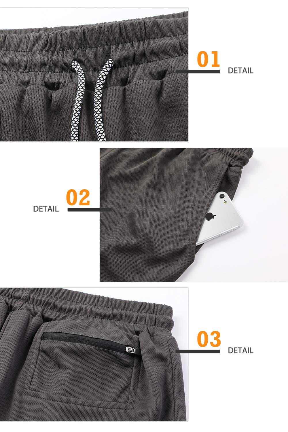 Surenow Men's 2-in-1 Running Shorts with Liner - 7