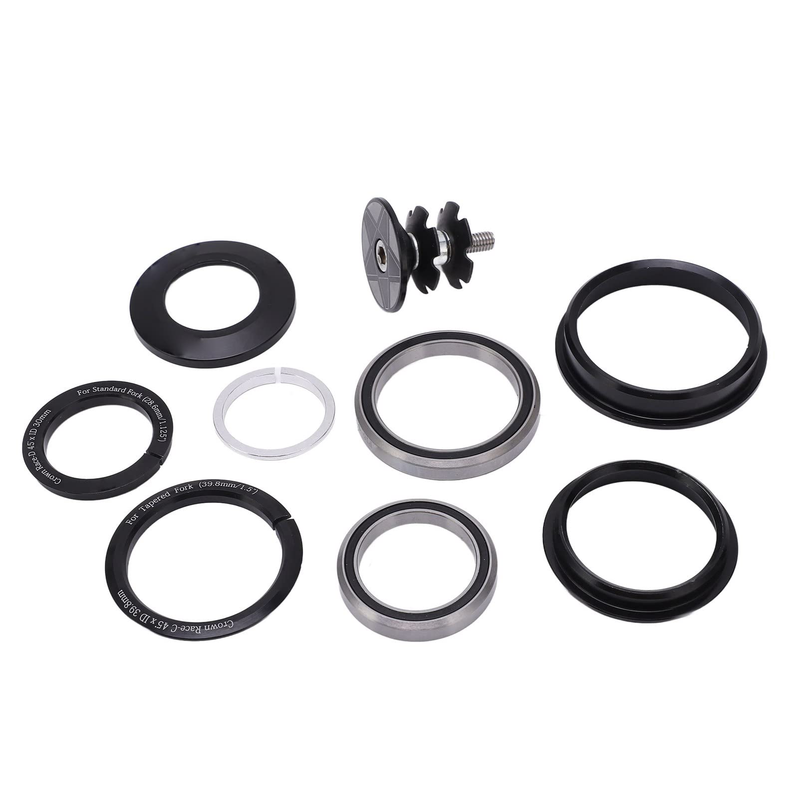 Jiawu Road Bike Headset Bearings - Rust Proof Aluminum Alloy Top Bearings for 44-55mm Tapered Head Tube Frame | Smooth Cycling Performance for Road Bikes & Commuter Bikes