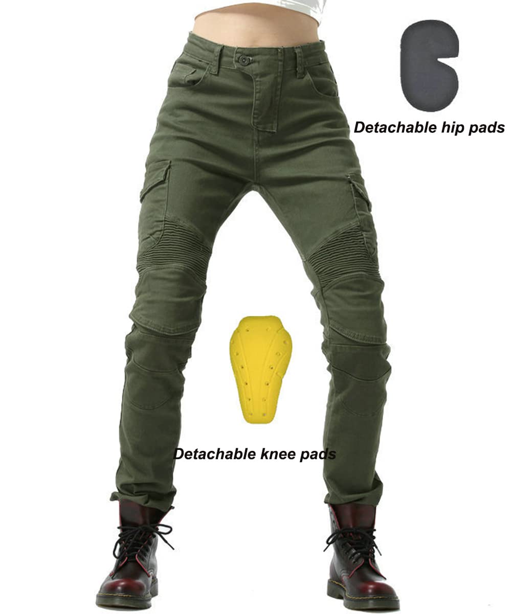 Women's Motorcycle Jeans - Protective Riding Pants for Motocross & Street Biking | Durable & Stylish for Commuting, Touring & Off-Road Adventures
