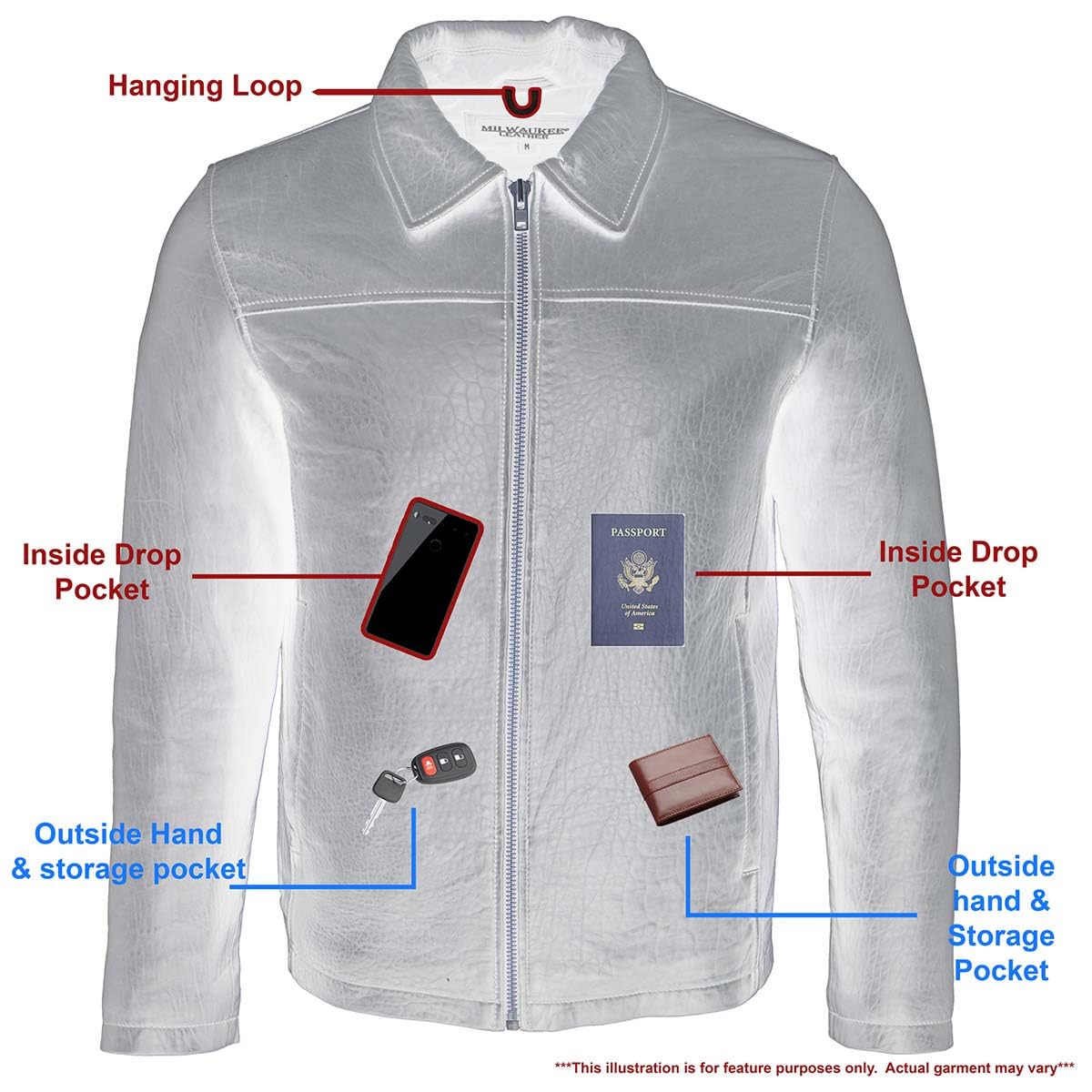 Milwaukee Leather SFM1875 Men's New Zealand Lambskin Leather Jacket with Shirt Style Collar - Premium Biker & Casual Wear for Motorcycle Riders & Fashion Enthusiasts