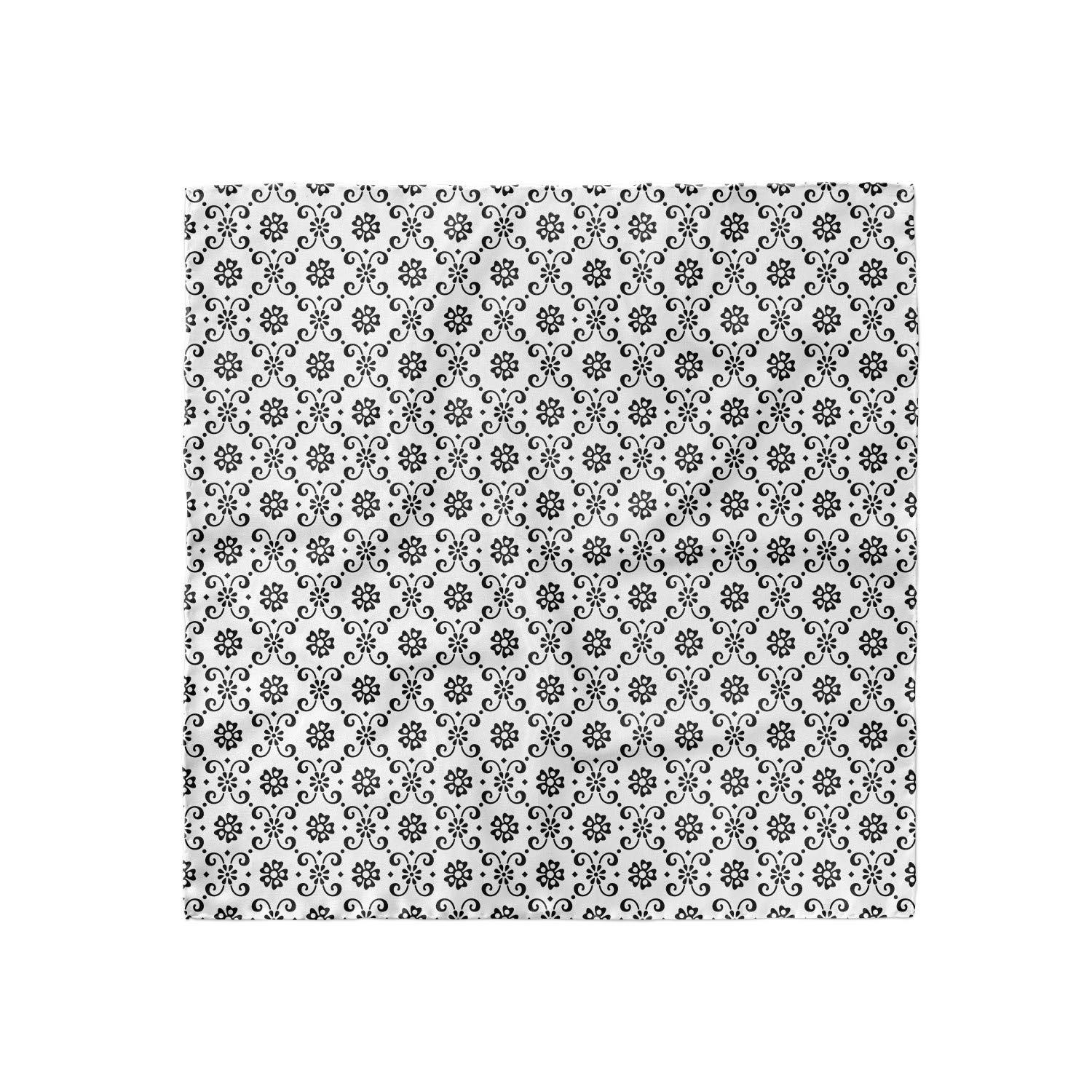 Ambesonne Black and White Head Scarf with Swirl Leaves Print - Lightweight Spring Hair Wrap for Women - Perfect for Outdoor Activities, Beach, Travel & Fashion Accessories