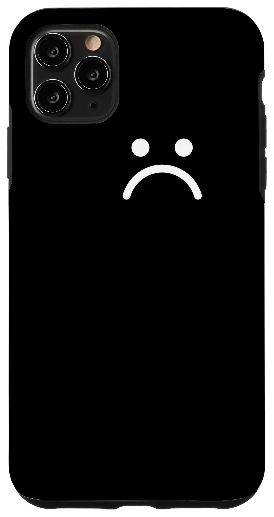 iPhone 11 Pro Max Case - Emo Grunge Aesthetic with Cool Sad Face Design | Protective Black Phone Cover for Daily Use, Concerts & Alternative Lifestyle