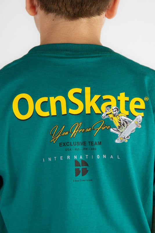 Premium Ocn Kids T-Shirt - Soft & Breathable Cotton Green Tee (Size R7) for Boys & Girls - Perfect for Playdates, School & Everyday Comfort