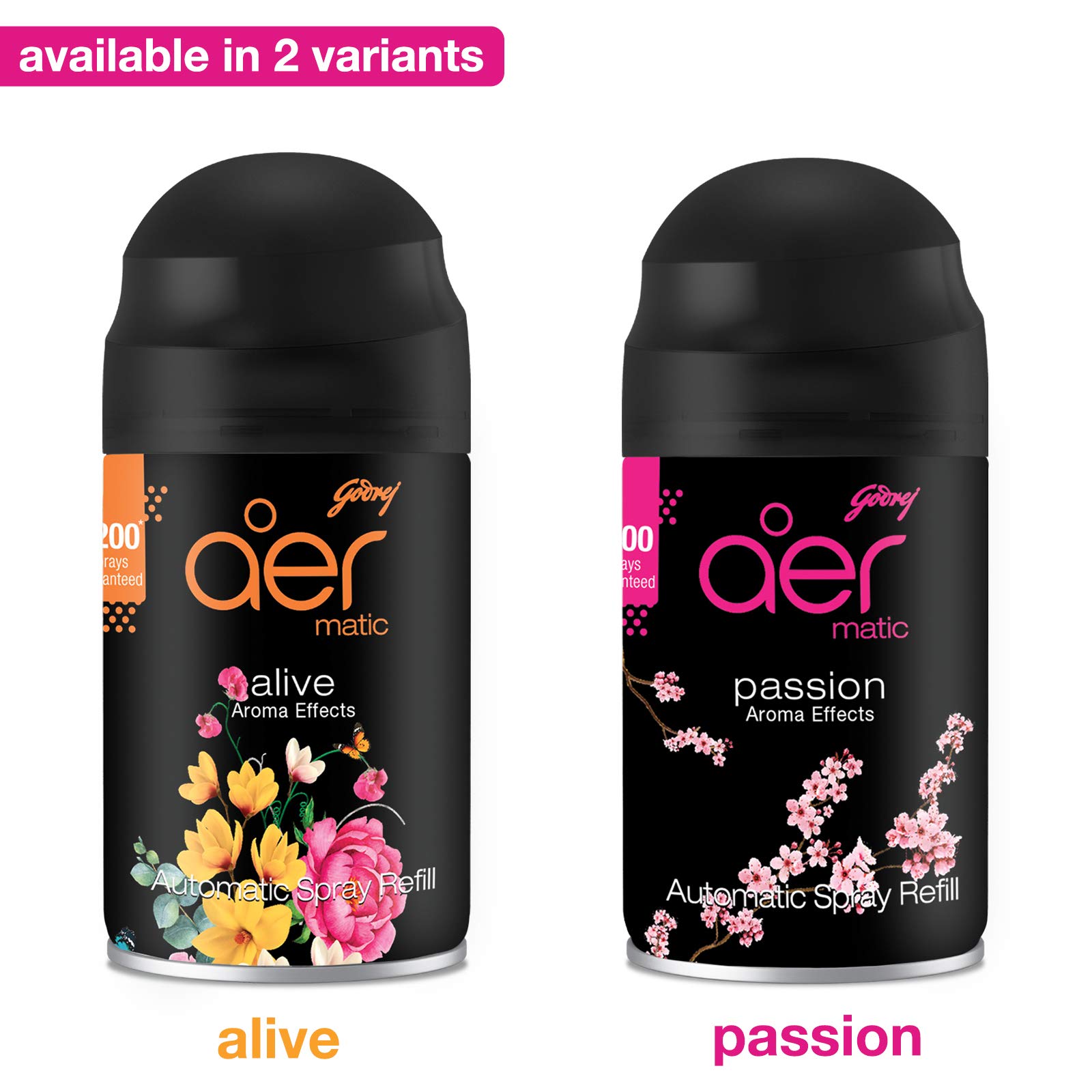 Godrej Aer Matic Refill - Automatic Room Freshener in Passion Scent | 2200 Sprays Guaranteed | Lasts 60 Days (225ml) | Perfect for Home, Office & Bathroom Odor Control