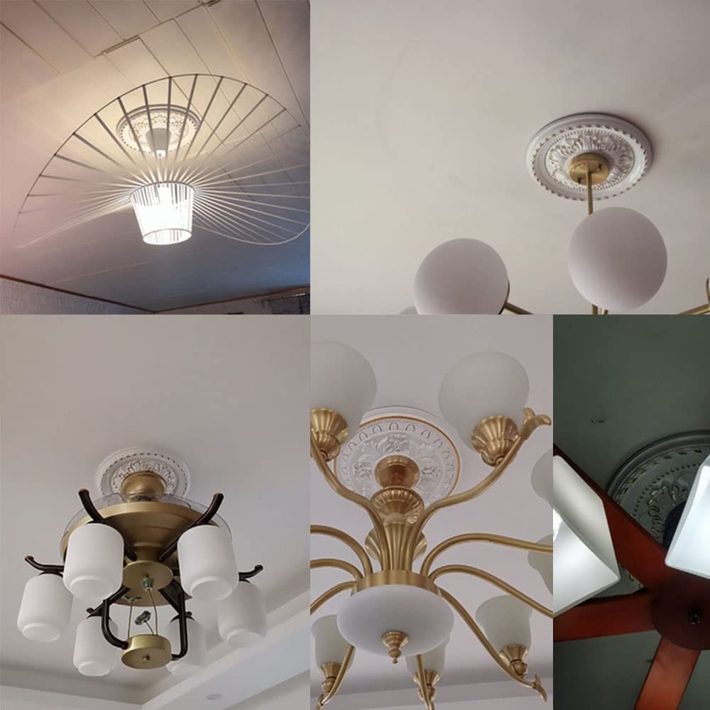 Elegant PU Decorative Ceiling Medallion for Chandeliers & Ceiling Fans - 12.3