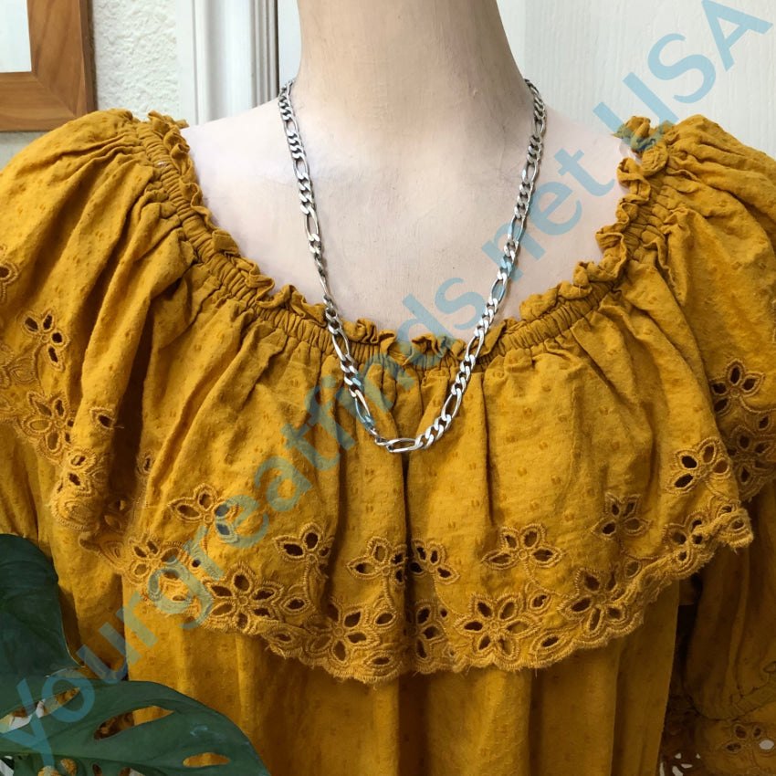 Vintage Heavy Sterling Silver Figaro Chain Necklace for Men & Women - 22