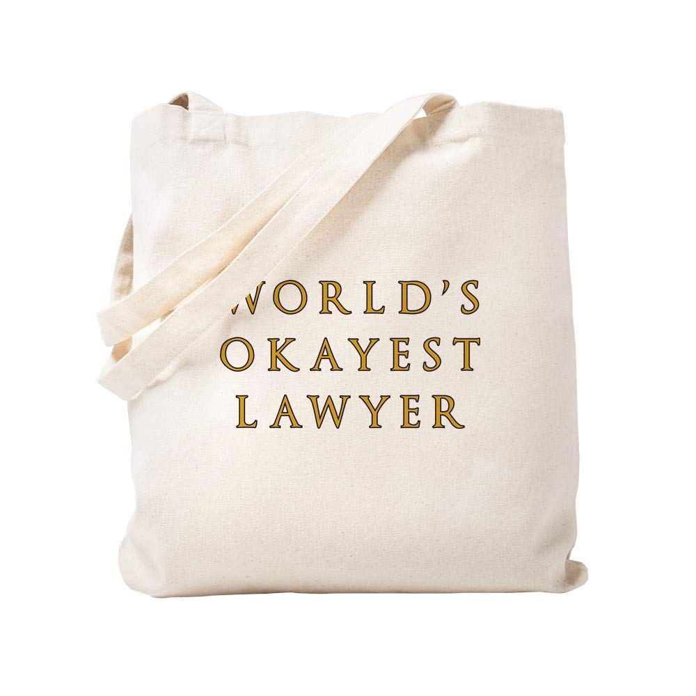 World's Okayest Lawyer Tote Bag - Natural Canvas Reusable Shopping Tote for Work, Commute & Groceries - Funny Law Office Gift for Attorneys