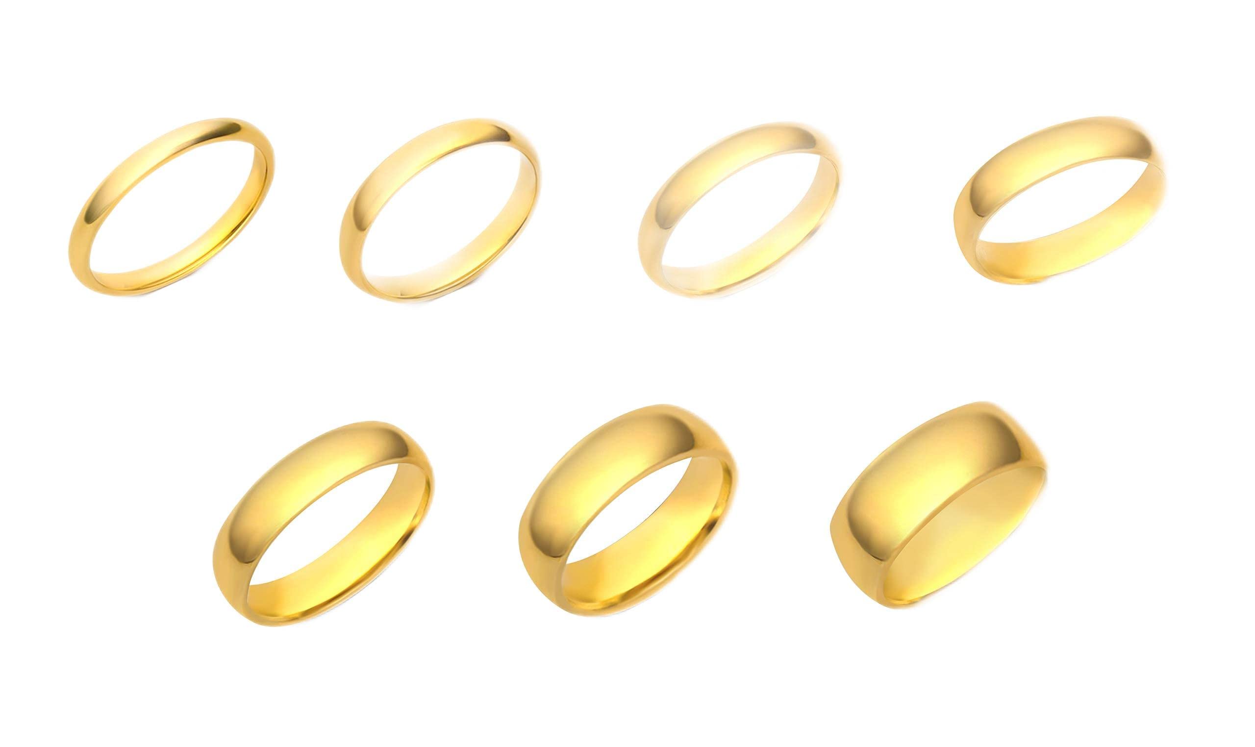 10K Solid Gold Comfort Fit Wedding Band for Men & Women - 2MM to 8MM High Polished Unisex Ring in White/Yellow Gold | Durable Everyday Jewelry for Couples, Anniversaries & Gifts | Premium Gift Box Included