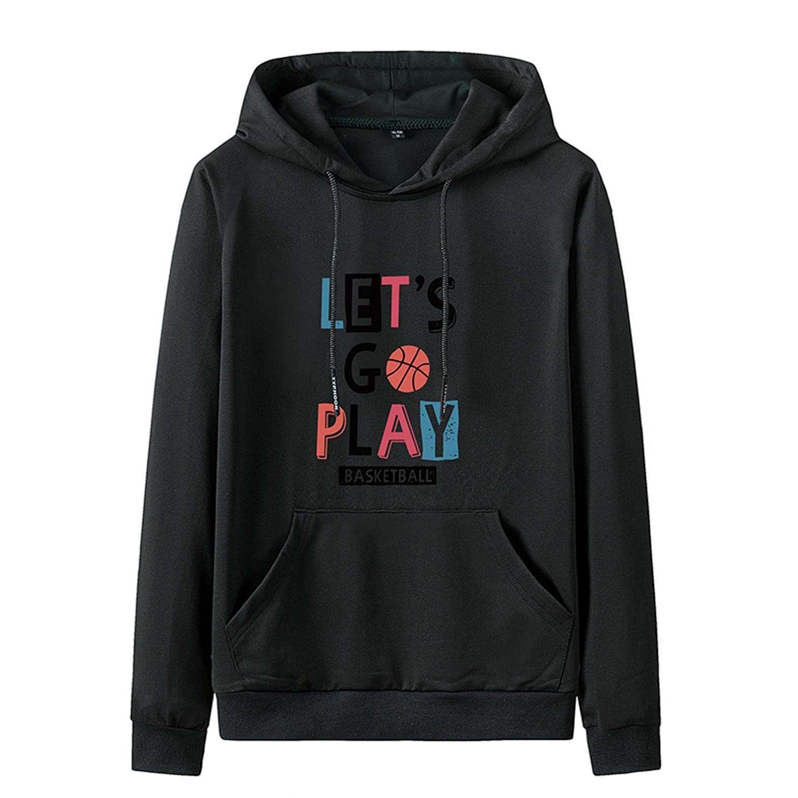 Men's Graphic Pullover Hoodie - Lightweight Unisex Sweatshirt with Drawstring Hood & Pocket | Fall Casual Wear, Workout, Street Style