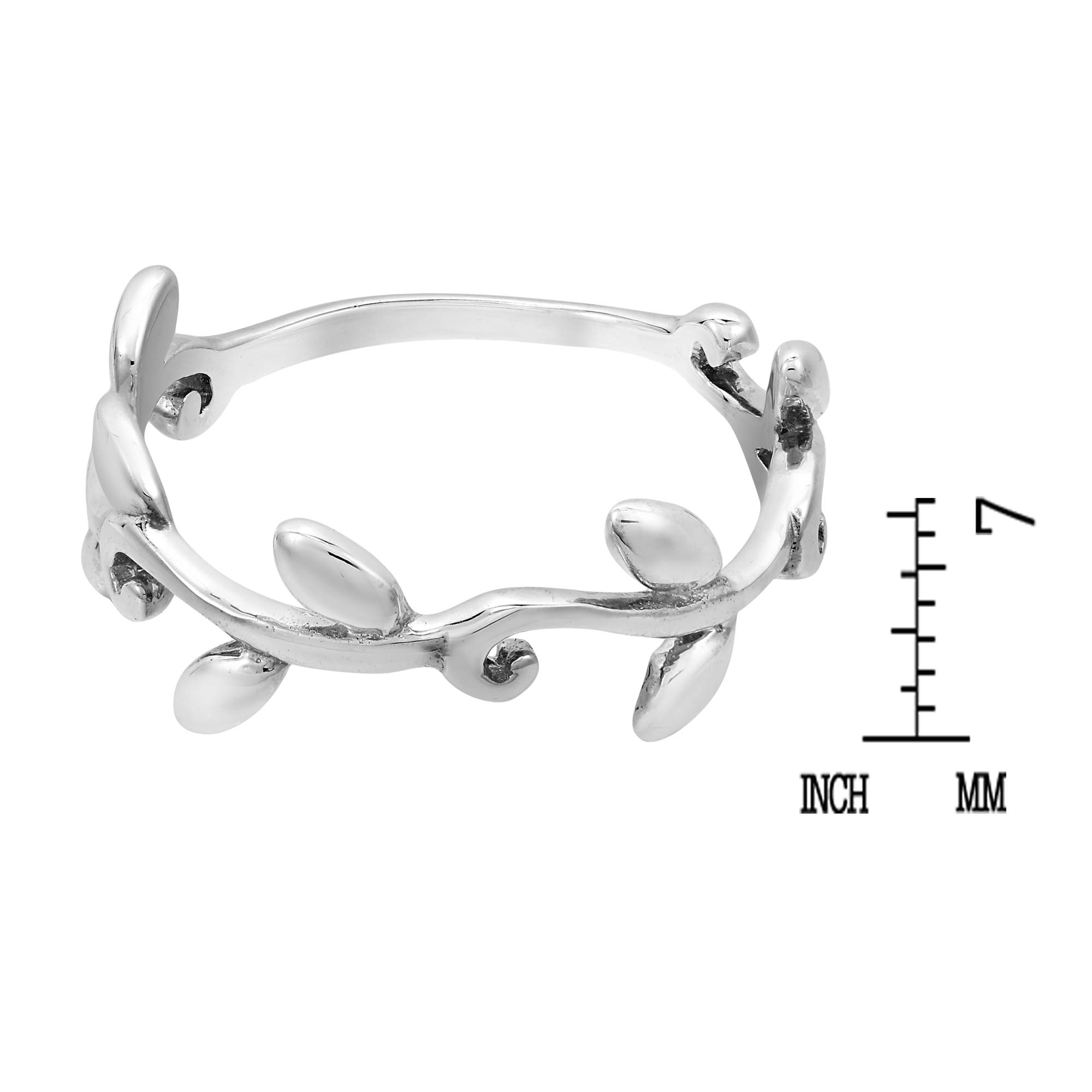 AeraVida Peaceful Elegance .925 Sterling Silver Olive Branch Ring for Women - Minimalist Layered Jewelry for Everyday Wear, Gift Giving & Special Occasions