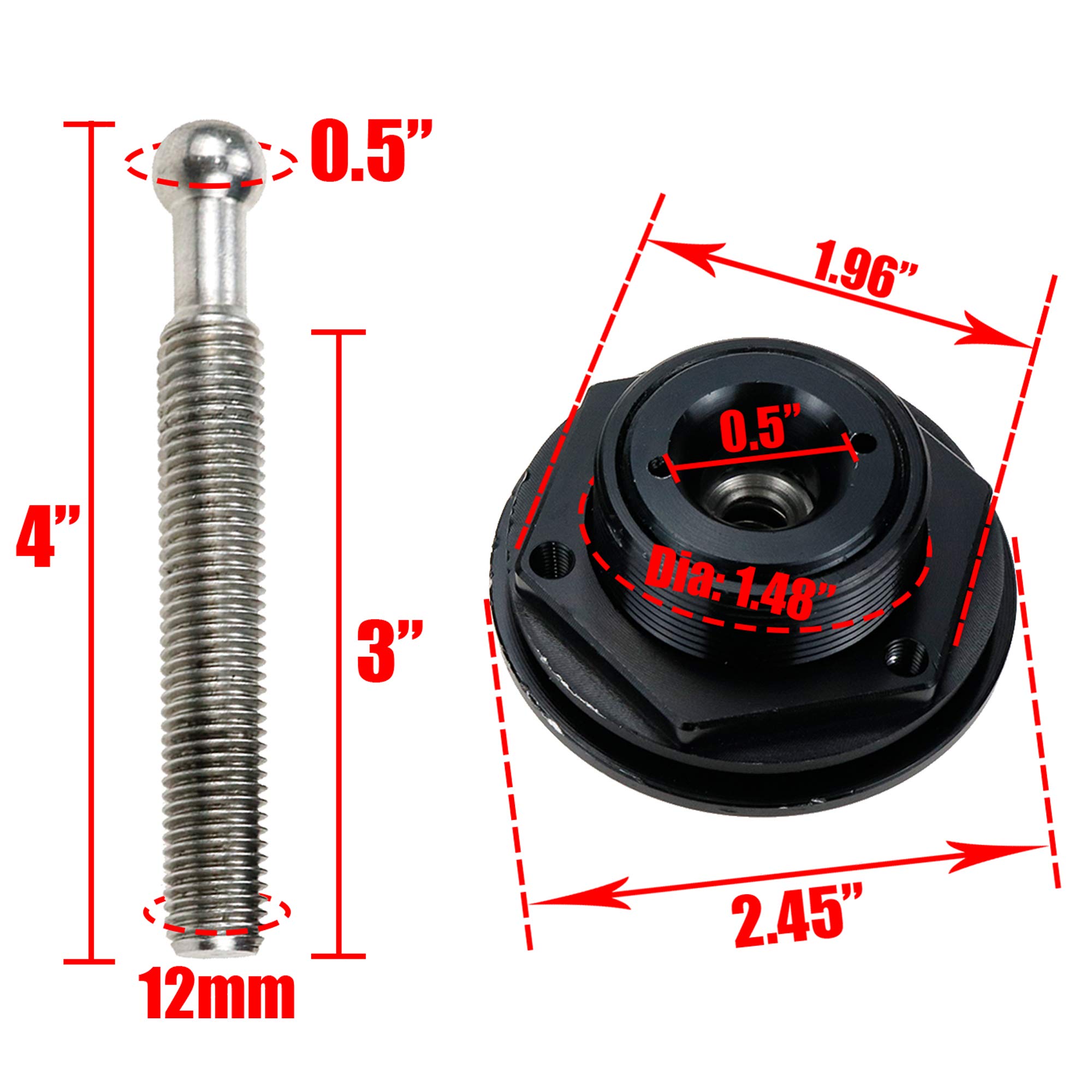 2 Pcs 2.45-Inch Quick Release Push Button Hood Pins - Racing Car Engine Bumper Hood Lock Latch Kit for Fast Access & Security | Perfect for Track Days, Off-Roading & Vehicle Maintenance