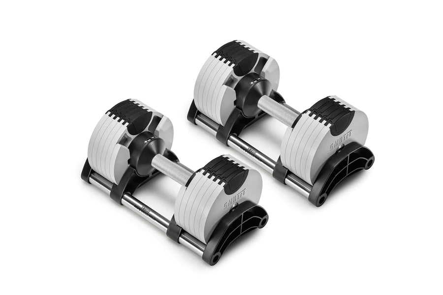 NÜOBELL 50lb Adjustable Dumbbells Set - Ash Color - Home Gym Equipment for Strength Training & Weight Lifting - Perfect for Small Spaces & Full-Body Workouts