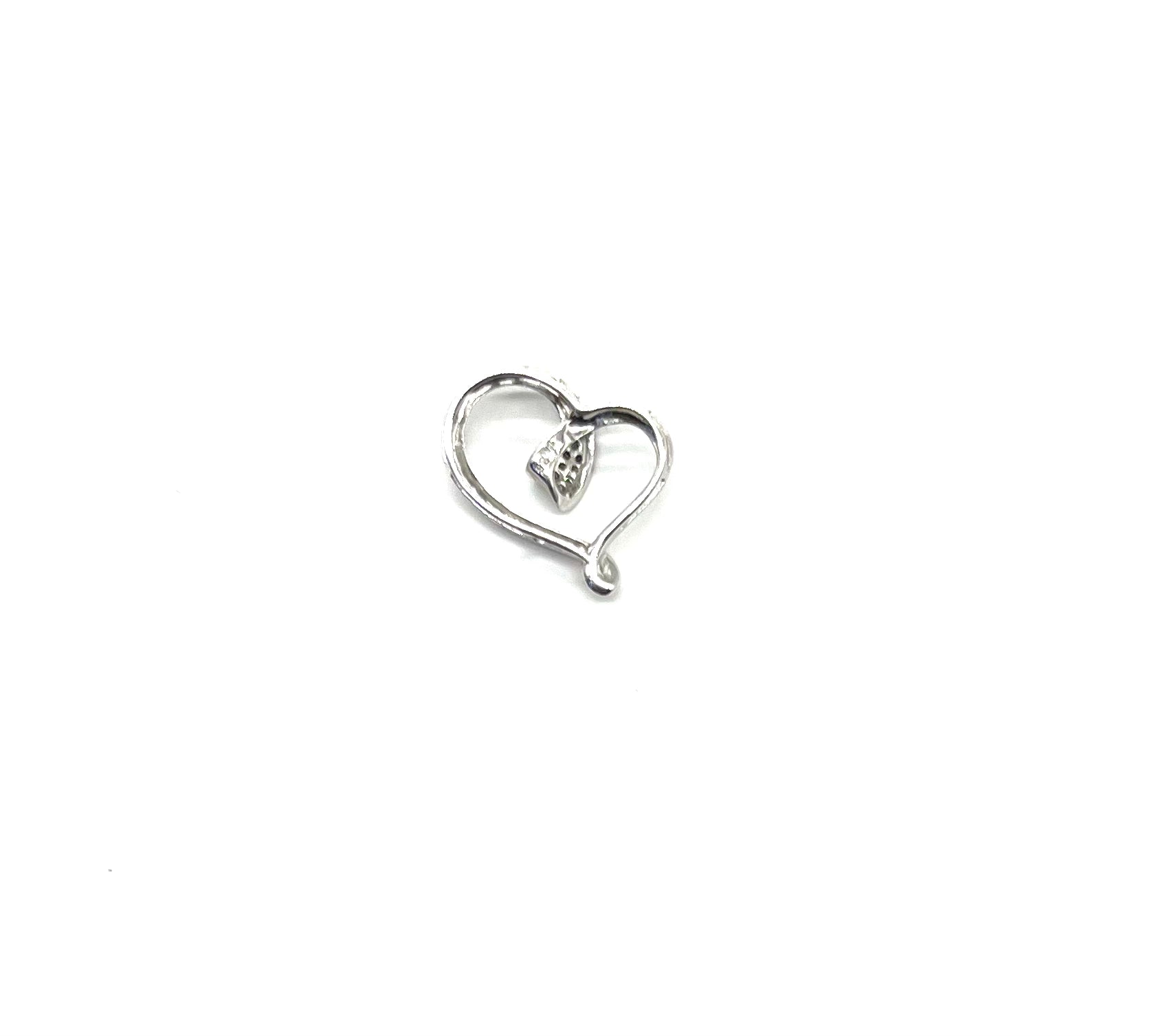 14K Sterling Silver Diamond Heart Pendant Necklace for Women - Elegant Jewelry Gift for Valentine's Day, Anniversary & Special Occasions