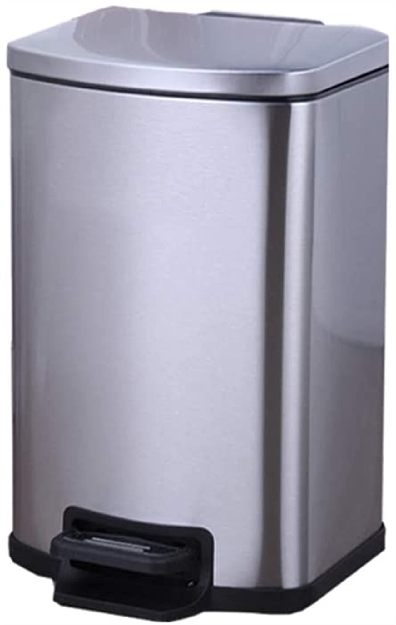 Stainless Steel Step Trash Can with Fingerprint-Proof & Silent Close Lid - 7L Removable Inner Bucket Waste Bin for Kitchen, Bathroom, Office (Color: A)