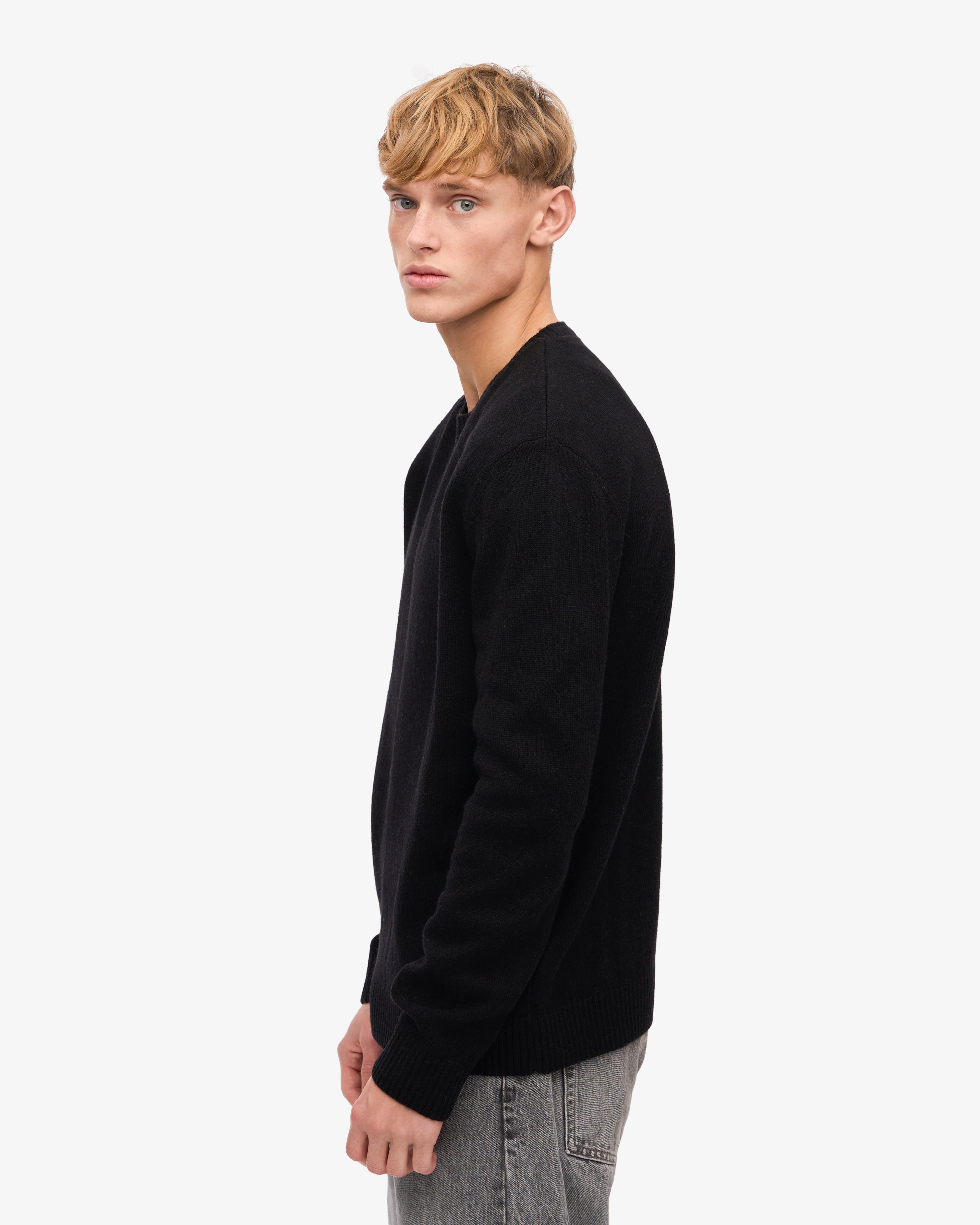 Classic Merino Wool Crew Neck Sweater for Men & Women | Soft & Warm Winter Pullover | Deep Black | Perfect for Casual Wear, Office & Outdoor Activities