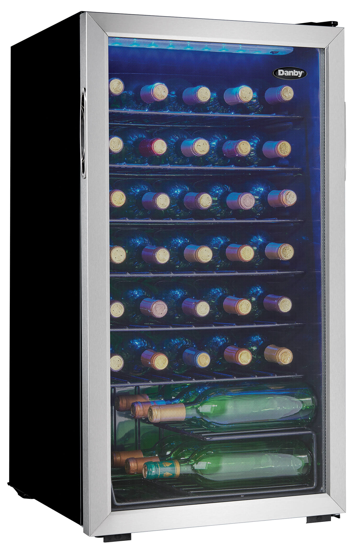 Danby DWC036A1BSSDB 36-Bottle Stainless Steel Freestanding Wine Cooler - Perfect for Home Bars, Restaurants & Wine Cellars