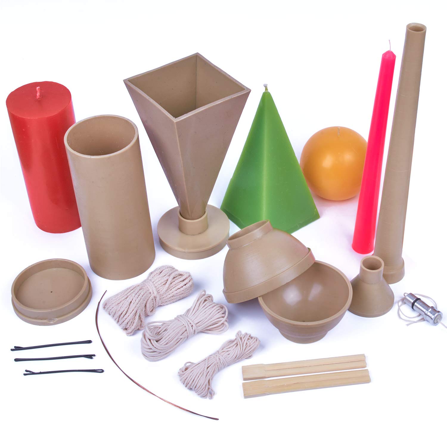 Premium Candle Making Molds Set - Taper, Pyramid, Cylinder & Sphere Plastic Molds for DIY Candles | Perfect for Home Decor, Wedding Favors, Gifts & Relaxation