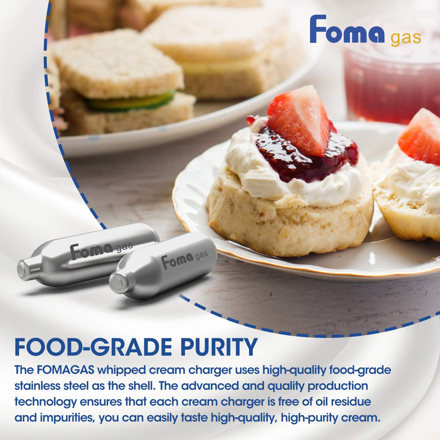 Blue Flag 8g Whipped Cream Chargers 100 Pack - Perfect for Desserts & Coffee Toppings