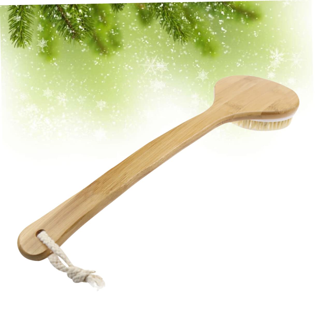 Healeved Smooth Skin Bath Exfoliating Brush with Long Bamboo Handle - Exfoliating & Massage Body Brush for Shower & Spa - Perfect for Dry Brushing, Back Scrubbing & Relaxing Skin Care Routine