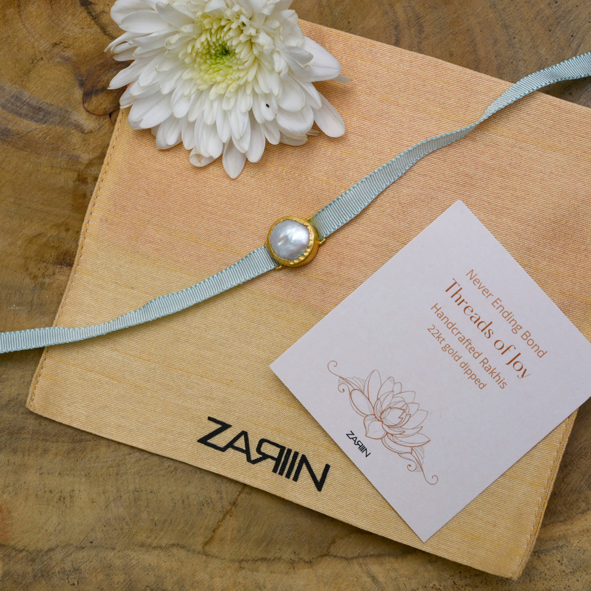 Forever Bond Baroque Pearl Rakhi - Elegant Handmade Bracelet for Raksha Bandhan, Sibling Love & Indian Festivals | Perfect Gift for Brothers & Sisters