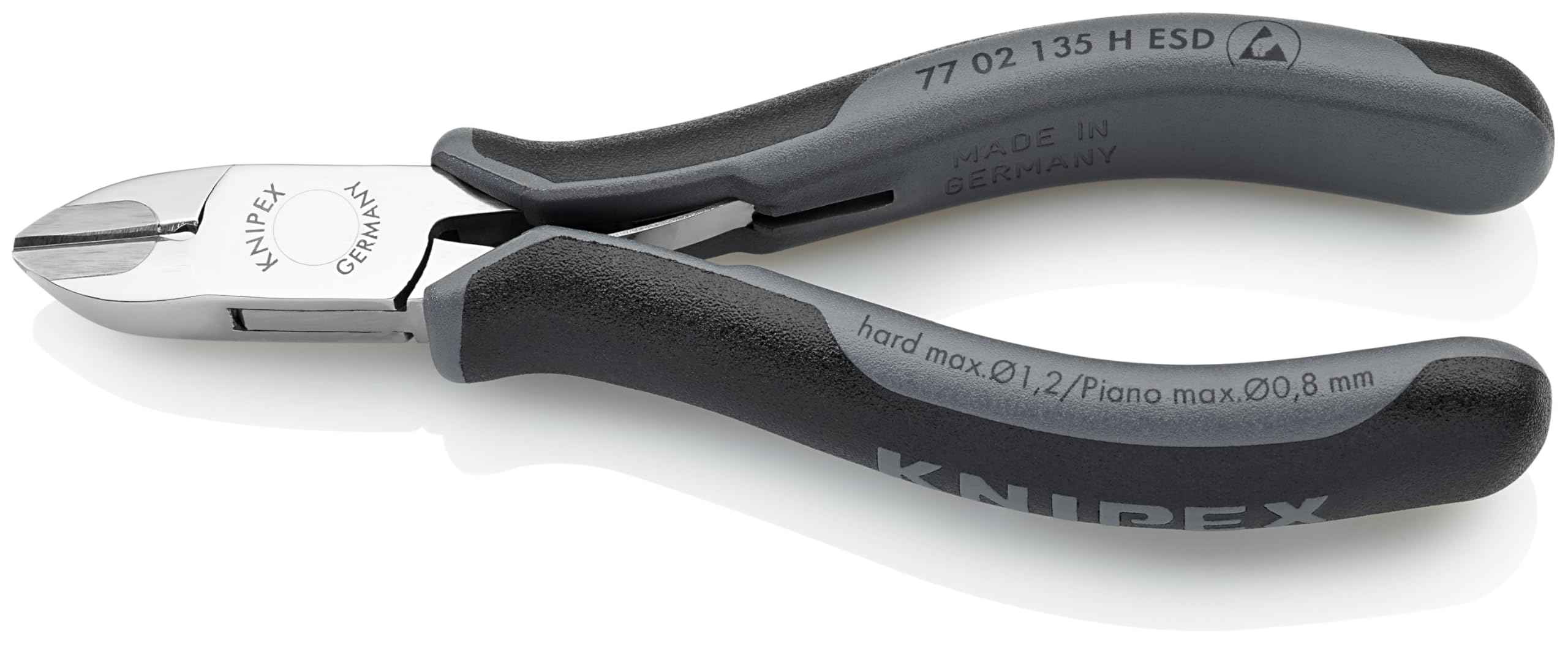 KNIPEX 77 02 135 H ESD Electronics Diagonal Cutters - 5.25-Inch Precision Wire Cutters with Carbide Cutting Edges | Ideal for Electronics Repair, Circuit Board Work & DIY Projects